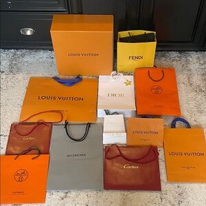 MULTIPLE DESIGNER BAGS . Luxury Designer Shopping Bags Collection